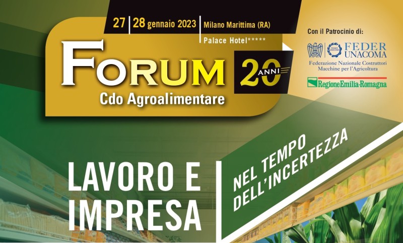 20° Forum Cdo Agroalimentare  - Venerdì 27, Sabato 28 Gennaio 2023, Apertura iscrizioni